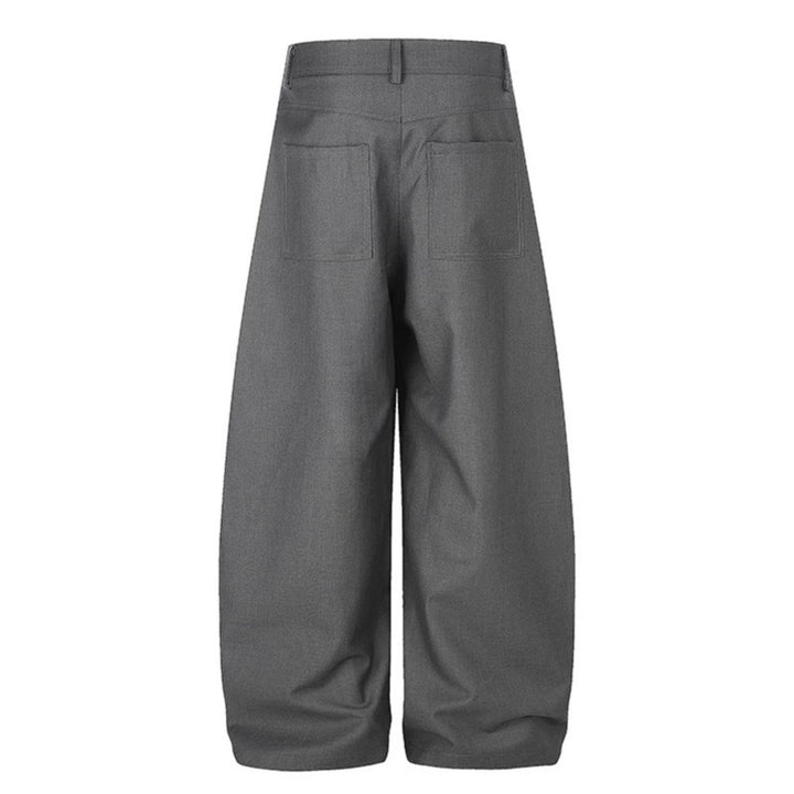 Women's Wide Palazzo Pants with High Waist, Pleats and Asymmetrical Button Placket Amarae
