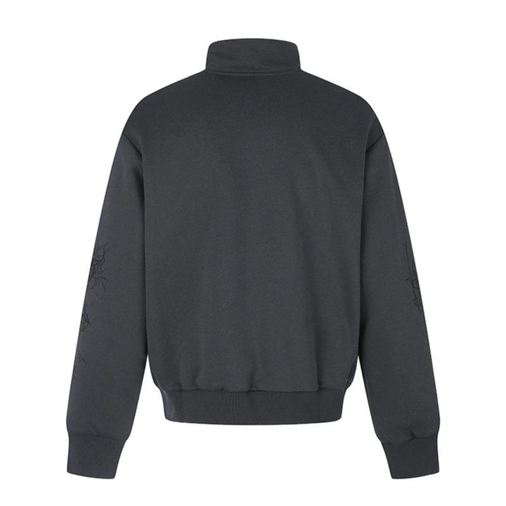 Women's Zip Sweat Jacket with Stand-Up Collar and Leopard Union Jack Print Amarae