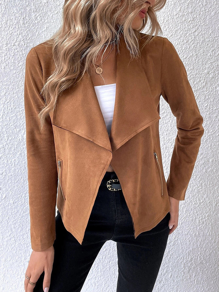 Ladies Chic Trendy Suede Jacket