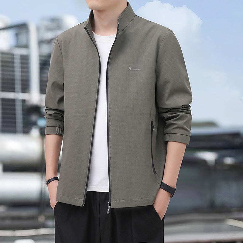 Men's Lightweight Everyday Softshell Jacket with Stand-Up Collar, Wind-Resistant Membrane and Zipper Pockets Amarae