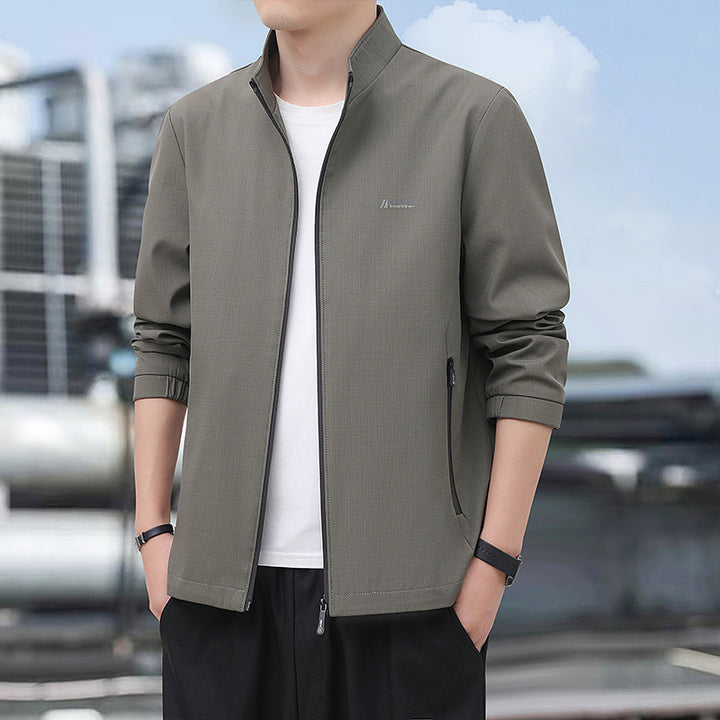 Men's Lightweight Everyday Softshell Jacket with Stand-Up Collar, Wind-Resistant Membrane and Zipper Pockets Amarae