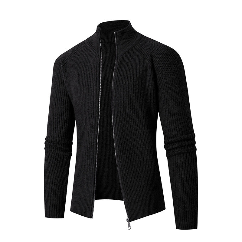Men's knitted jacket with full zip and high collar Lune London