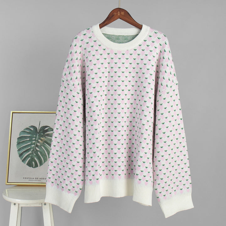 Pull oversized pour femmes avec motif floral Chic & Stil