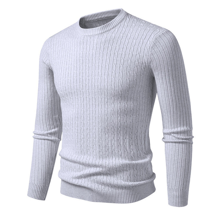 Thick knit sweater for men with elegant braid pattern Lune London
