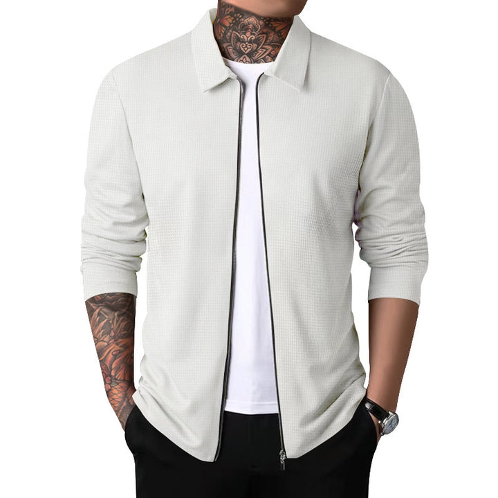 Casual zip sweatshirt for men with textured superior material Amarae