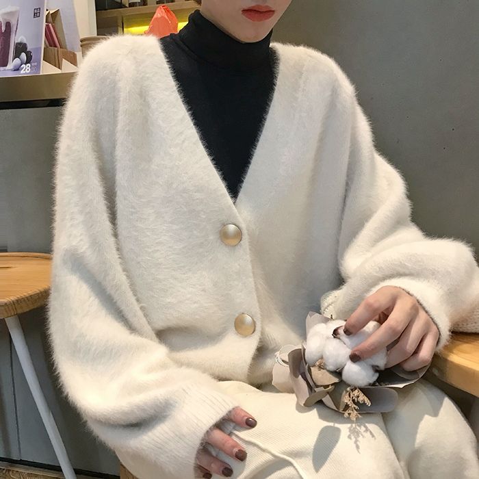 Cardigan confortable pour femmes avec grands boutons Chic & Stil