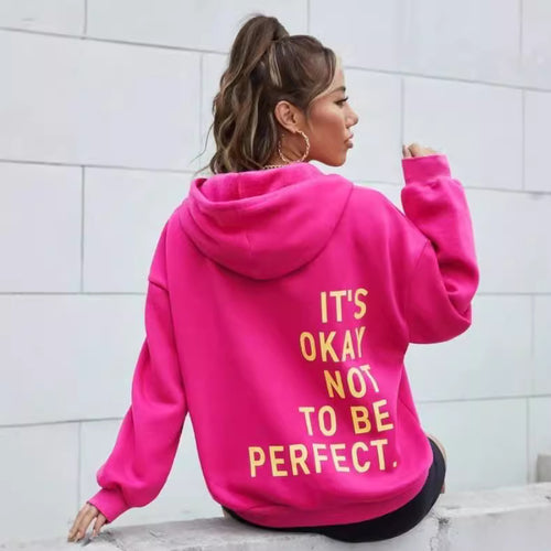 Women’s hoodie with motivational lettering and cozy lining Amarae