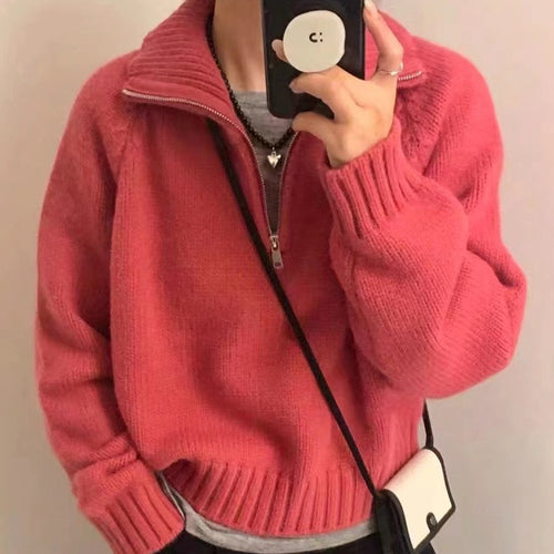 Women soft knit sweater with voluminous sleeves and an elastic waist Amarae