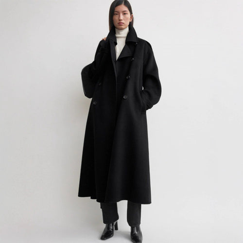 Manteau trench en laine surlong élégant pour femmes Chic & Stil