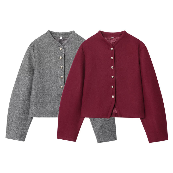 Elegant short jacket for women with button closure and modern fabric Lune London