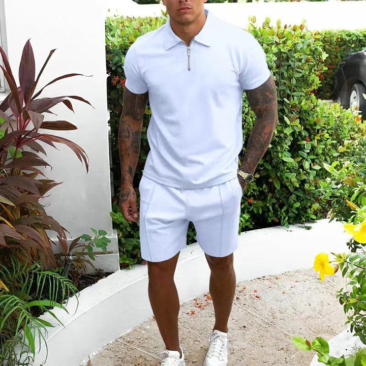 Men's Comfortable Chic Polo and Leisure Shorts Set
