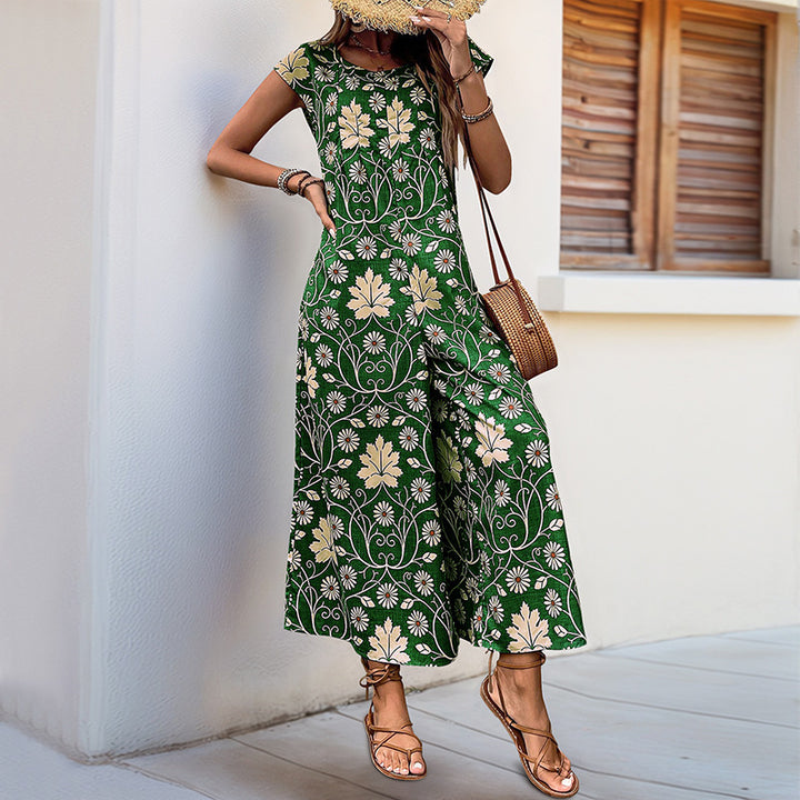 Women Floral Print Wide Leg Jumpsuit Lune London