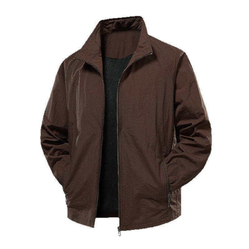 Men's Ultralight Windbreaker with Breathable Mesh Lining and Concealed Zipper Amarae