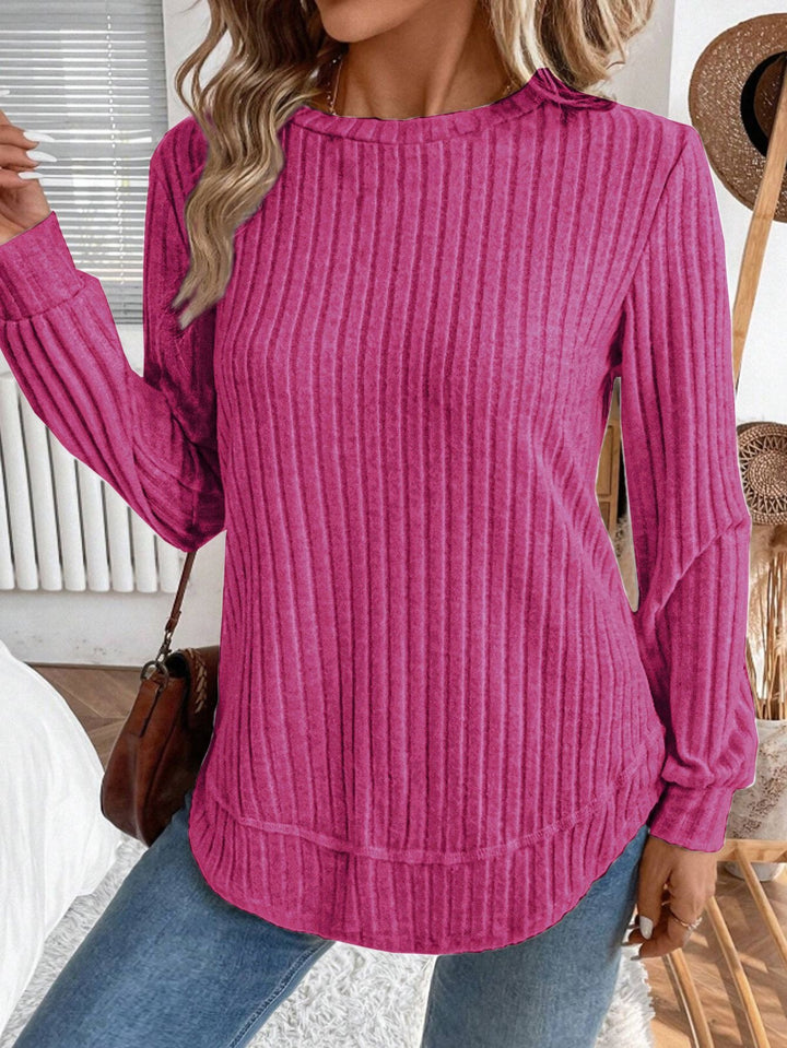 Pull en tricot décontracté pour femmes avec rayures verticales Chic & Stil