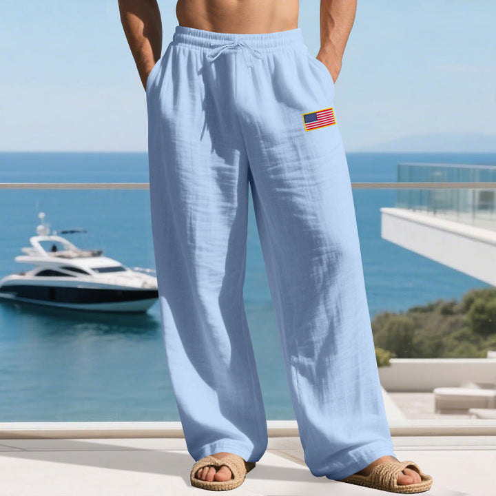 Men's Casual Leisure Pants with Elastic Waistband and Practical Side Pockets Lune London