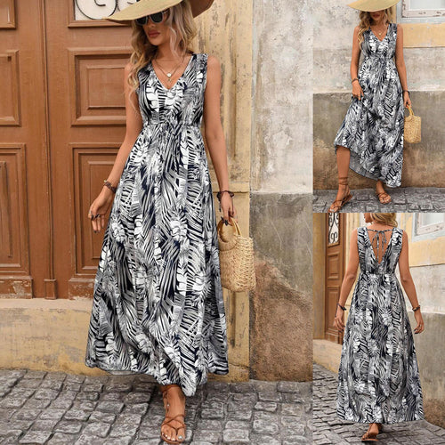 Amarae women's tropical print high-low maxi dress