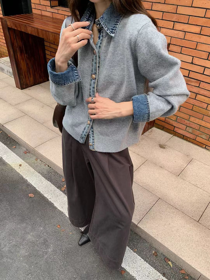 Cardigan féminin à la mode avec un col innovant et des détails de bouton élégants Chic & Stil