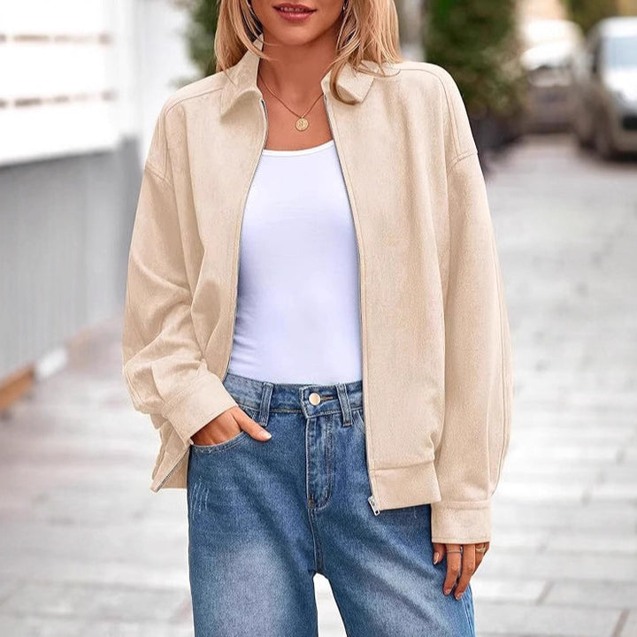 Casual transition jacket for women with high collar and zipper Lune London
