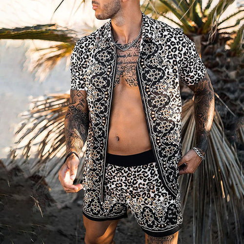 Men's Tropical Print Casual Short Set Amarae