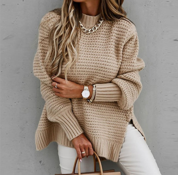 Thick knit sweater for women with voluminous sleeves and a relaxed fit Lune London