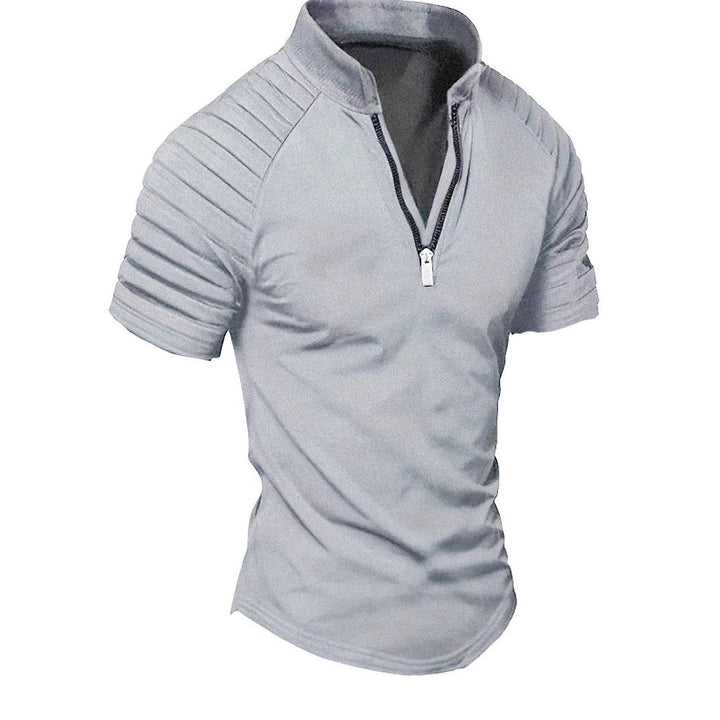 Short Sleeve Sports T-Shirt for Men with Structured Zipper Lune London