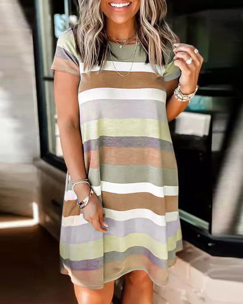 Ladies Leisure Striped Floating Dress Lune London