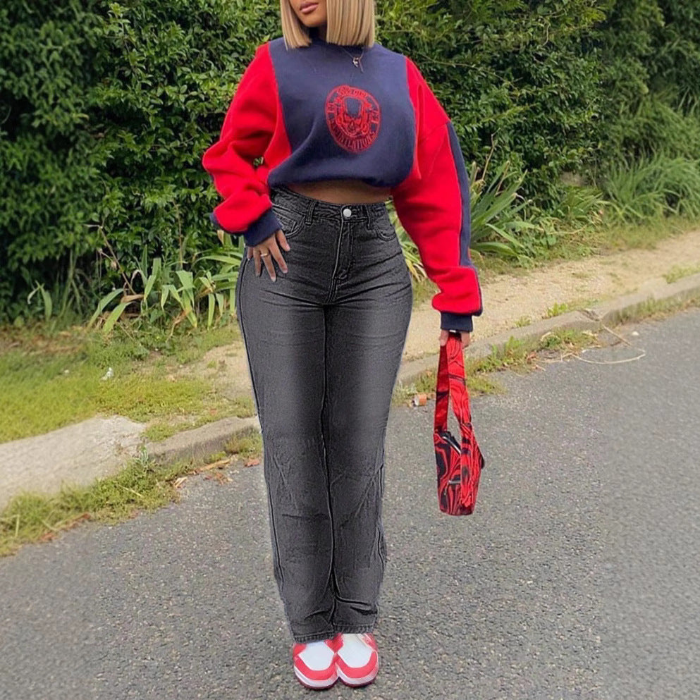 Women High-Waisted Slim-Straight Denim Jeans with Sculpting Waistband Amarae