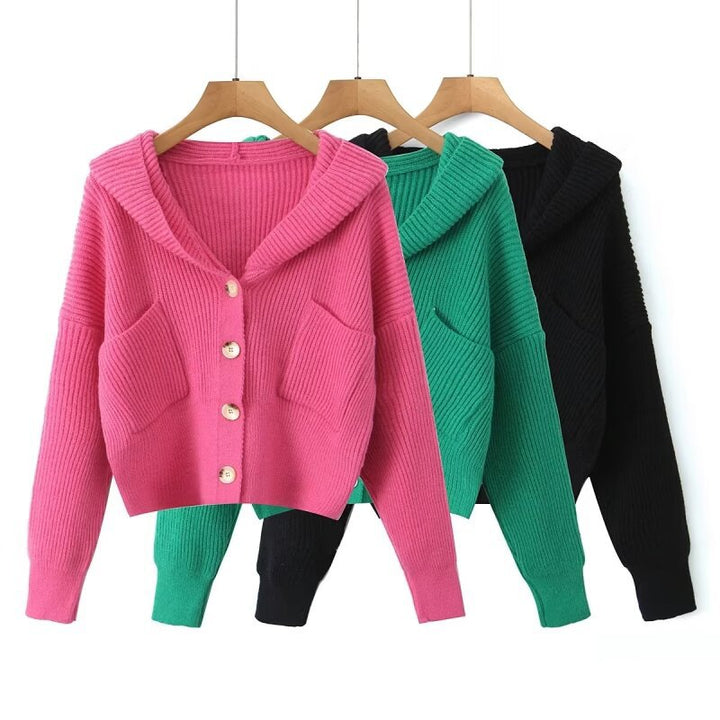 Femmes Gilet Confortable avec Capuche et Fermeture à Boutons Chic & Stil