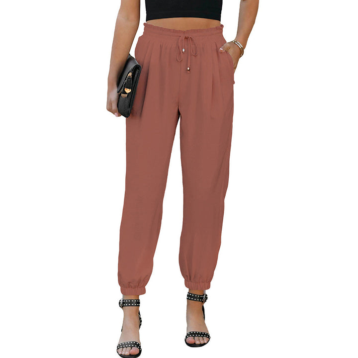 Casual chino pants for women with elastic cuffs Lune London