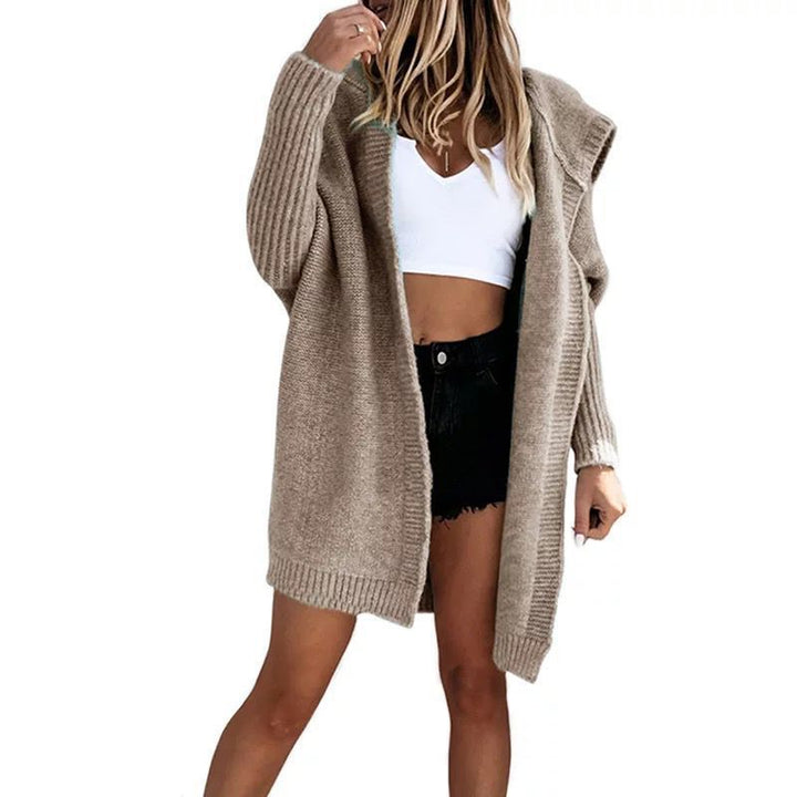 Women’s knitted poncho with hood and relaxed fit Lune London