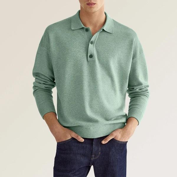 Elegant polo for men in breathable cotton blend with button placket Lune London