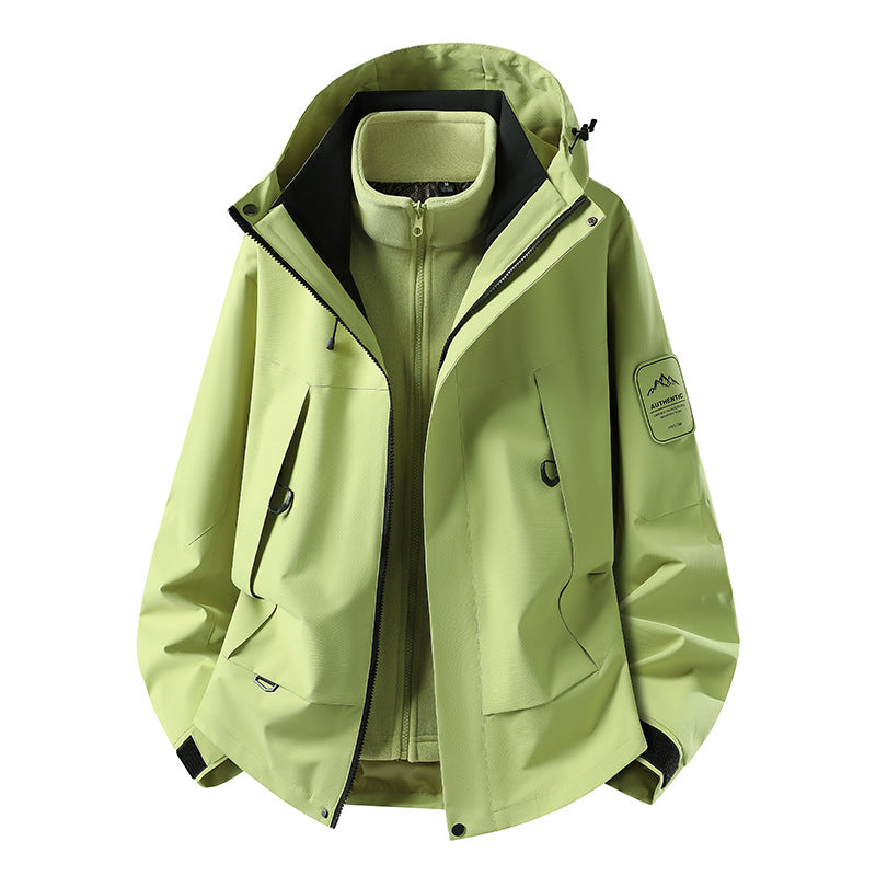 Unisex waterproof two-layer softshell rain jacket with removable fleece lining and hood Amarae