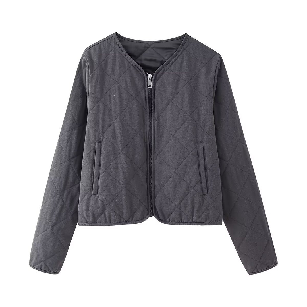 Ladies down jacket with practical pockets