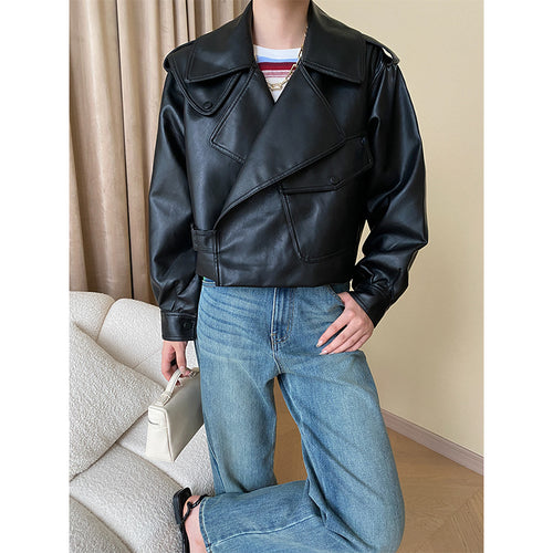 Ladies Fashion Biker Jacket made of Faux Leather Chic & Stil