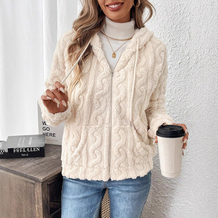 Ladies comfortable fleece jacket with twisted pattern Lune London