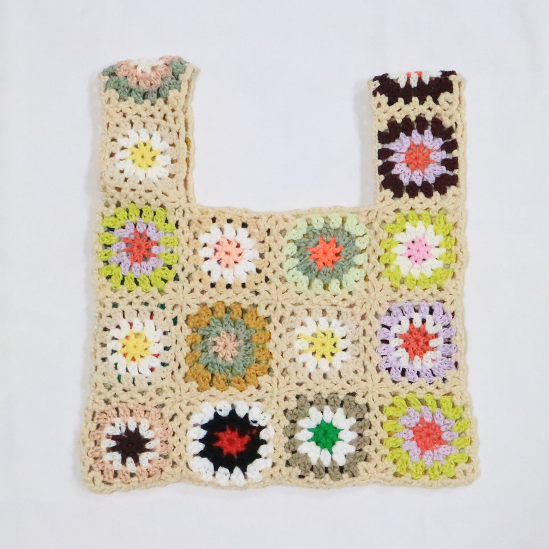 Lune London crochet patchwork handbag for women