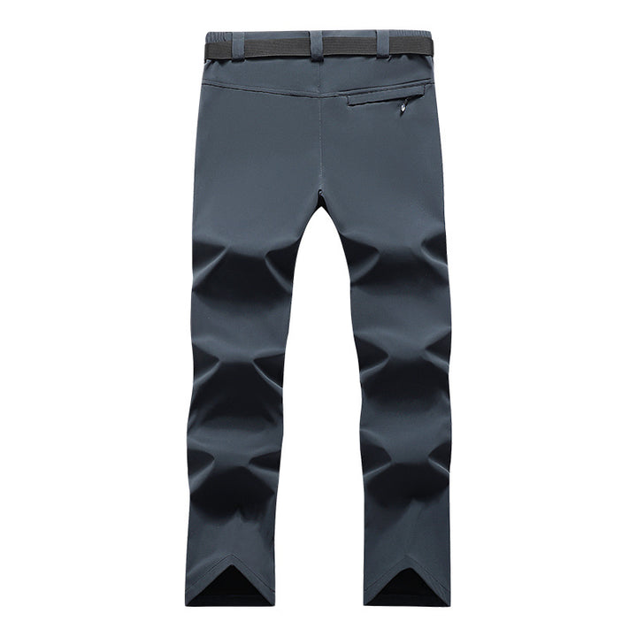 Men's softshell functional pants with knee pre-shaping, adjustable waistband, and integrated belt loop Amarae