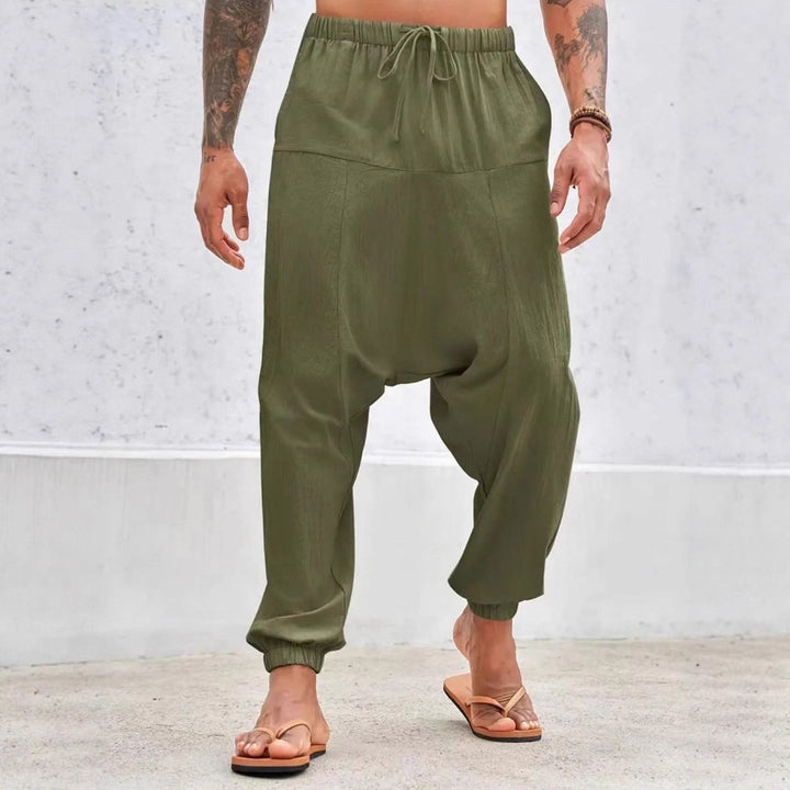 Casual harem pants for men with elastic waist and side pockets Lune London