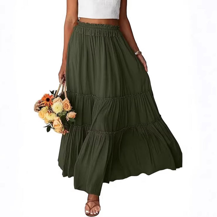 Jupe maxi aérienne pour femmes avec détails en volant Chic & Stil