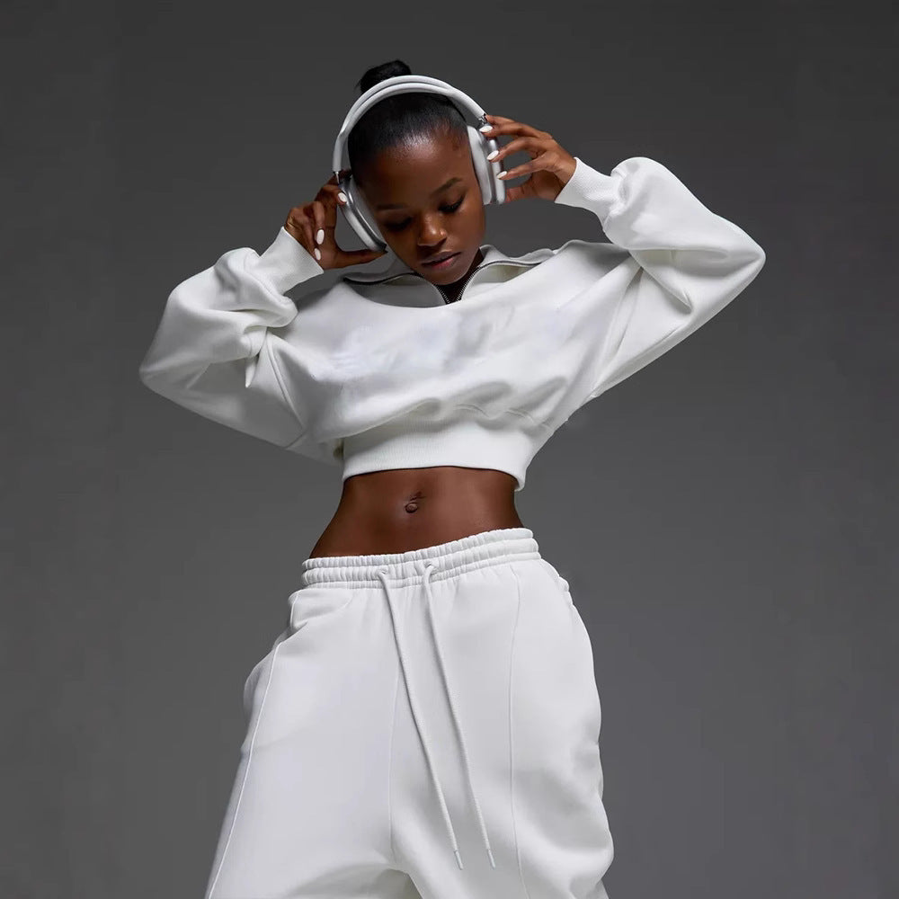 Casual oversized sweatshirt set for women with zipper Lune London