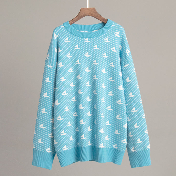 Sweater surdimensionné à motifs pour femmes en coton de haute qualité Chic & Stil