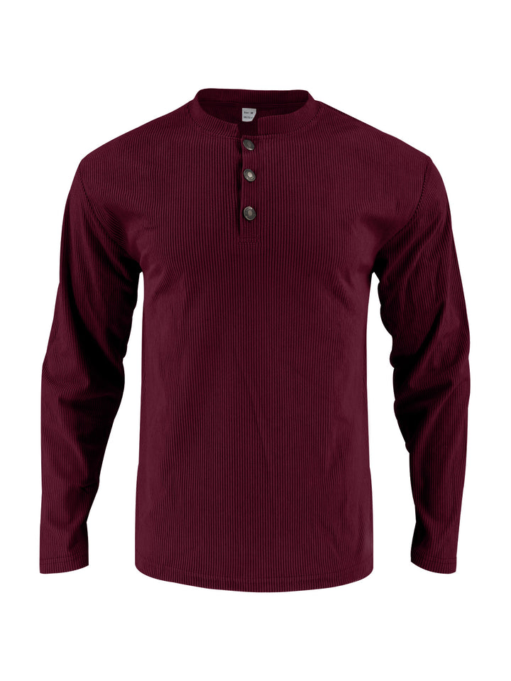 Long sleeve shirt for men with comfortable button placket and textured design Lune London