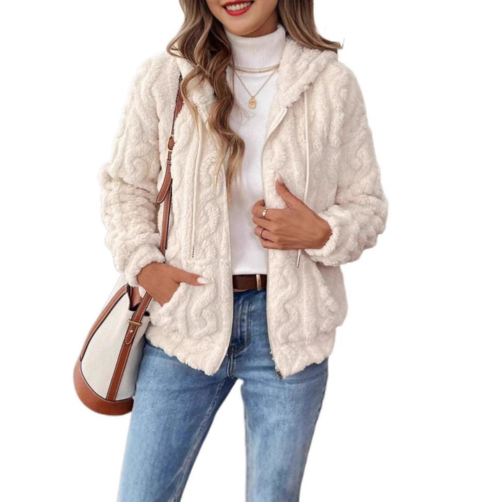Ladies comfortable fleece jacket with twisted pattern Lune London
