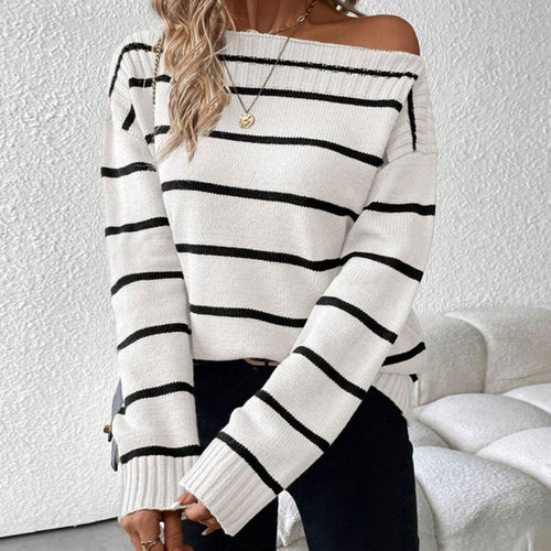 Pull décontracté pour femmes avec un design de rayures accrocheur Chic & Stil