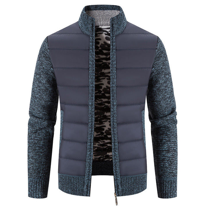 Men's quilted hybrid jacket with trendy knit design Lune London