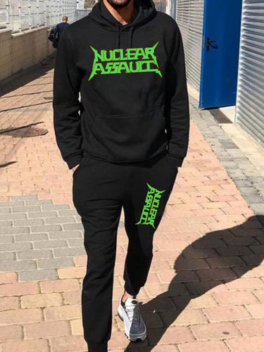 Men's hoodie and jogger pants set with eye-catching front print Amarae