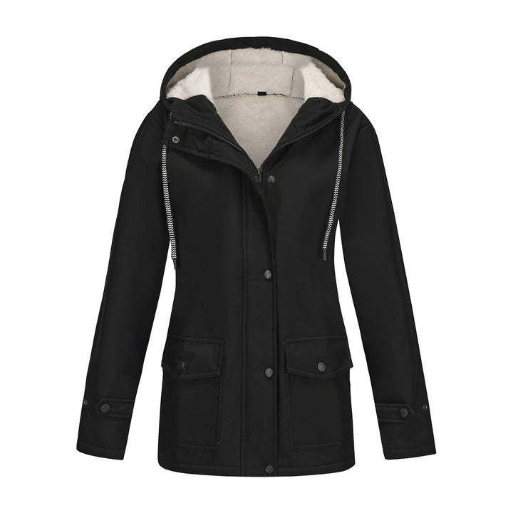 Women waterproof hooded jacket with soft fleece lining Lune London