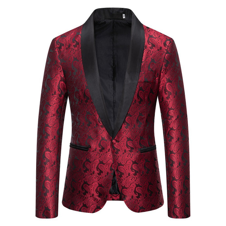 Veste de smoking élégante pour hommes avec motif jacquard floral Lune London
