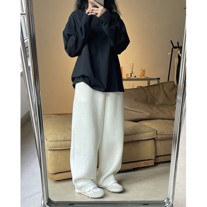 Women Loose Long Sleeve in Oversized Style made of Cotton Jersey with Extended Hem Amarae