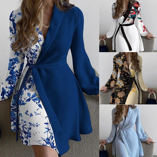Chic wrap dress for women with animal print and long sleeves Amarae